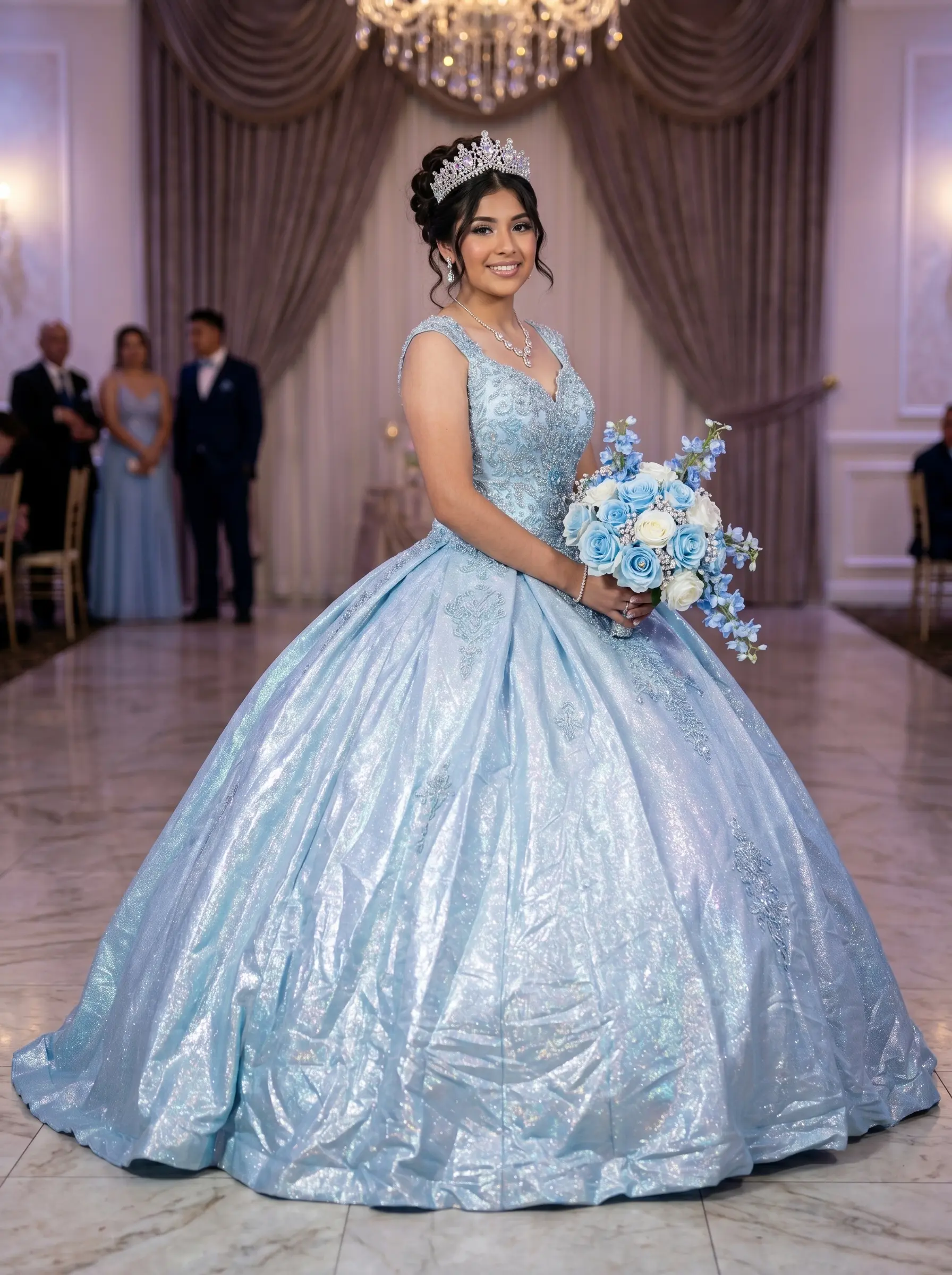 Ice Blue Ballroom on model